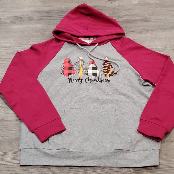 None Tops - Merr Christmas Hooded Sweatshirt Size Medium